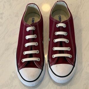 Converse Kids Burgundy Canvas Sneakers